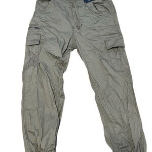 Hollister Green Cargo Parachute Pants Relaxed Fit